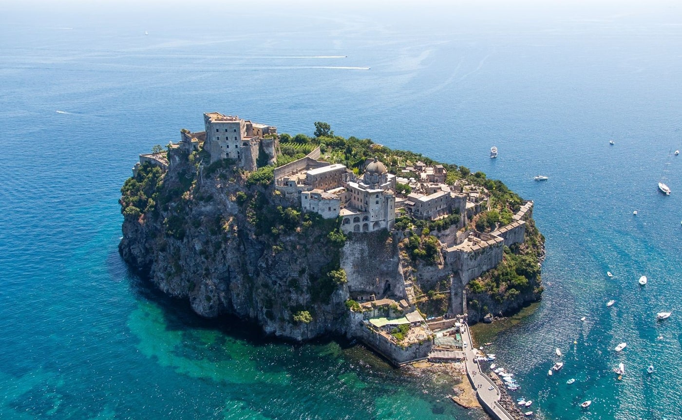Aerial view of Ischia island, Italy